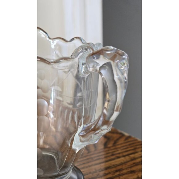 Vintage Etched Glass Sterling Silver Sugar Creamer Set - Picture 9 of 12